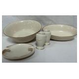 N - VINTAGE LENOX SERVING BOWLS, S&P SHAKERS