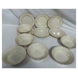 N - VINTAGE GOLD-RIMMED LENOX DINNERWARE