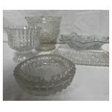 N - PRESSED GLASS DISHES & PEDESTAL BOWLS (C241)