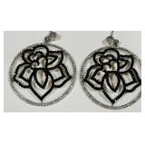 H -ROUND RHINESONE EARRINGS