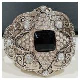 H -WIDE SILVER-TONE BANGLE
