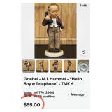 N - GOEBEL HUMMEL HELLO BOY W/ PHONE FIGURINE