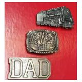 11 - THREE COLLECTIBLE BELT BUCKLES (81)