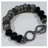 BLACK BEADS TOGGLE BRACELET