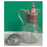 11 - VINTAGE DECANTER & VANITY TABLE JAR (D56)