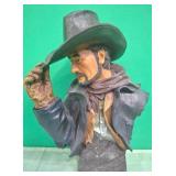 N - HAND-PAINTED BUST OF COWBOY (D102)