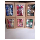 6 Boxes of 6 Glass Ball Ornaments #2 6 Boxes of 6 Glass Ball Ornaments #2