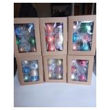 6 Boxes of 6 Glass Ball Ornaments #1 6 Boxes of 6 Glass Ball Ornaments #1