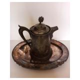 Silver Plate Coffee Server w/ Platter Silver Plate Coffee Server w/ Platter