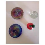 Handblown Signed Apples and Groovy Oil Lamps Handblown Signed Apples and Groovy Oil Lamps