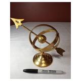 10" Brass Globe and Arrow