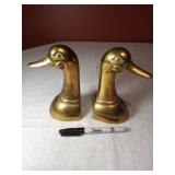 6.5" Brass Duck Bookends