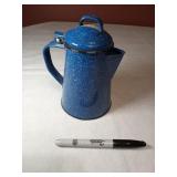 Blue Splatter Ware Mini Coffee Pot