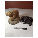 6" Bank and 8" Brown Bear Statues