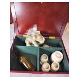 Wood Picture Box 14x10x5" w/ Marble, Onyx