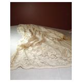 60x82" Antique Lace Tablecloth (1 brown spot)
