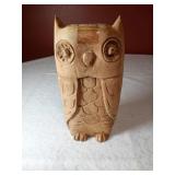 8" Hand Carved Wood Owl