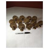 13 VTG Brass Peacock Napkin Holders