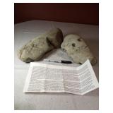 Tibetan Yeti Skull Stone and Stone Foot Lg
