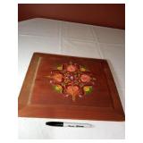 VTG hand painted wood 14x12