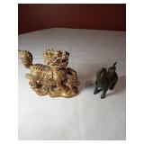 Foo Dogs (small one is Cast Metal)