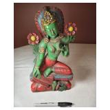12" Hindu Goddess Carved Wood