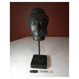 14" Buddha Bust Wood