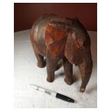 9" Carved Wood Elephant