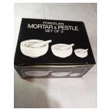Porcelain Mortar and Pestle set of 3 (NIB)