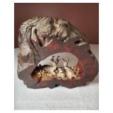 9x8" Burl and Deer Family