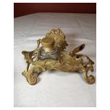Vtg Brass Desk Set