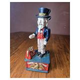 9" Cast Iron Uncle Sam Bank works
