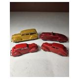 4 Vintage Tootsie Toy Cars
