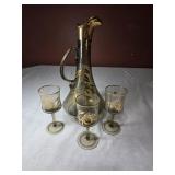 VTG Hungarian Smoked Glass Decanter Set