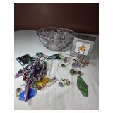 Pretty Glass Bowl and Hanging Decor