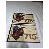 2x "I was there" Hank Aaron 715 Home Runs certs