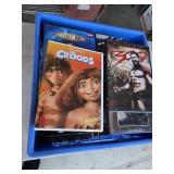 Bin of DVDs