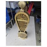 24" Brass Peacock Fireplace Screen