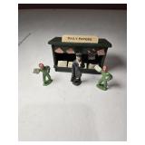 Newsstand w/ Vtg Lead Paperboys