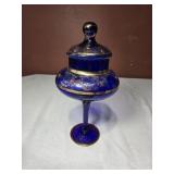 12" VTG Cobalt Enesco Italia Candy Dish