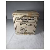 NOS MCM Fondue Set - Avacodo enamel