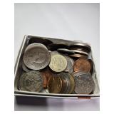 Box of vintage European Coins