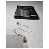 14k Gold and Nugget Necklace 6.3g