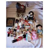 Dolls of the World & vtg Carriage