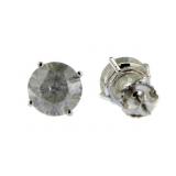 14kt Gold 3.27 ct Round Diamond Stud Earrings