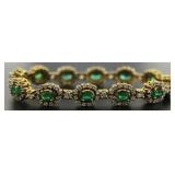 14kt Gold 8.34 ct Emerald & Diamond Bracelet