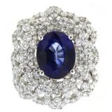 14kt Gold Amazing 9.96 ct Sapphire & Diamond Ring