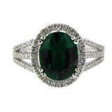 14kt Gold 2.62 ct Emerald & Diamond Ring