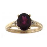 10kt Rose Gold 2.10 ct Garnet & Diamond Ring