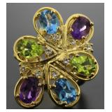 Natural 5.01 ct Gemstone & Diamond Ring